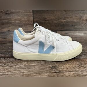 VEJA Campo Canvas Sneakers Shoes in White‎ Steel Sz 10